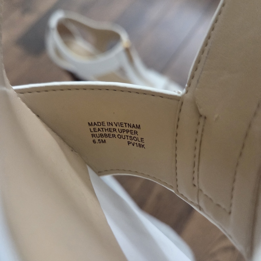 Michael Kors Optic White Berkley Leather Sandals Size 6.5 - Picture 7 of 8